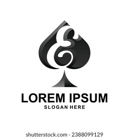 Letter E Spade Logo icon design template flat vector, ace logo vector graphic minimalist suitable for your company