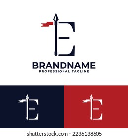 Letter E Spear Logo, suitable for any business related to Spear with E initials.