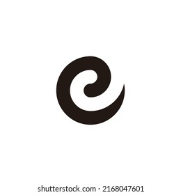 Buchstabe e spiralgeometrisches Symbol mit einfachem Logo, Vektorgrafik