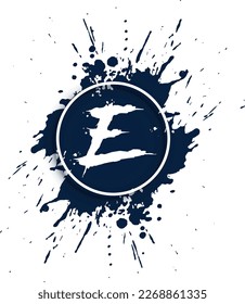 Letter E with splash effect 