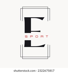 Plantilla de diseño de logotipo de carta E para deportes
