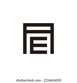 Letra A y símbolo geométrico cuadrado símbolo simple vector de logotipo