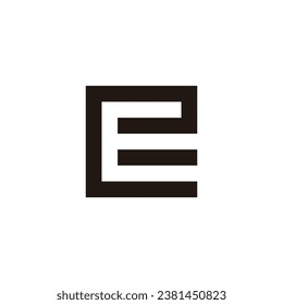 Letter e E square geometric symbol simple logo vector