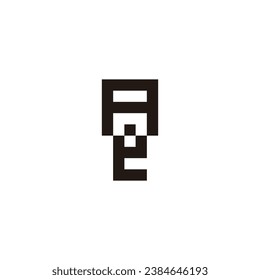 Letter A e square geometric symbol simple logo vector