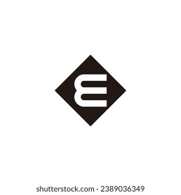 Letter E in square geometric symbol simple logo vector