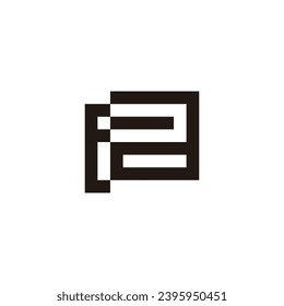 Letter E and a square geometric symbol simple logo vector