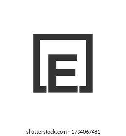 Letter E Square Logo Design Stock Vector (Royalty Free) 1734067481