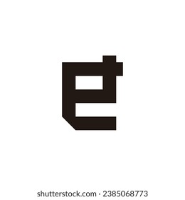 Letter e square, unique geometric symbol simple logo vector