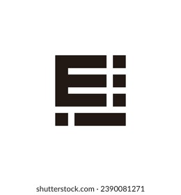 Letter E and i squares geometric symbol simple logo vector