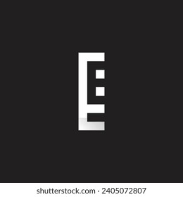 letter E E squares geometric symbol simple logo vector