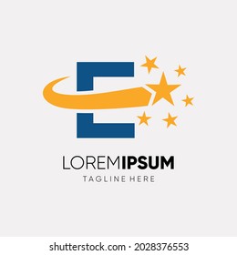 Letter E Star Logo Design Vector Icon Graphic Illustration 
