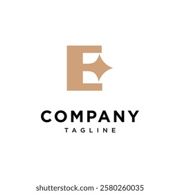 Letter E Star Logo Icon Vector