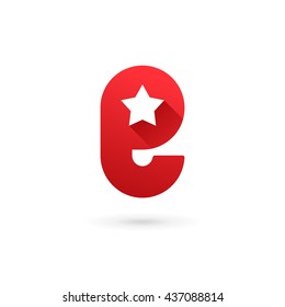 Letter E star logo icon design template elements
