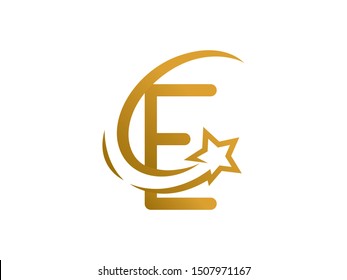 Letter E Star logo or symbol template design
