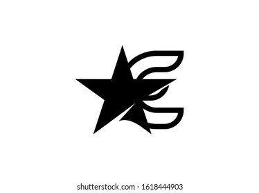Letter E Star Minimalist Logo
