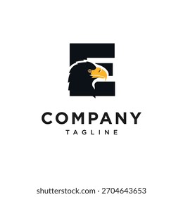 Letra E Steller's Sea Eagle Logo Icon Vector