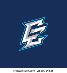 Letra E E Storm Flash Eletricidade esports logotipo ícone vetor