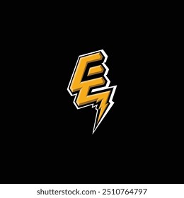 Letra E E Storm Flash Eletricidade esports logotipo ícone vetor