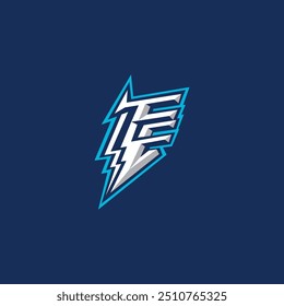 Letra E E Storm Flash Eletricidade esports logotipo ícone vetor