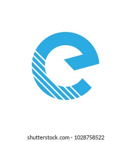 letter e stripes silhouette design logo vector