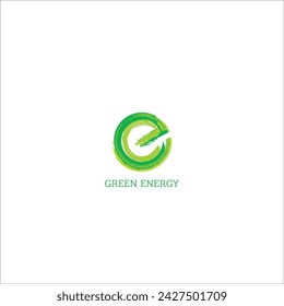 Letter E strokes circle energy vector logo template