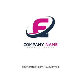 Letter E Swoosh Ring Round Logo Design Template