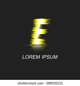 Letter E symbolizing energy. Logo, sign for the electro companies. Design element. Vector illustration