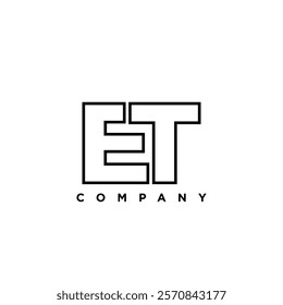 Letter E and T, ET logo design template. Minimal monogram initial based logotype.