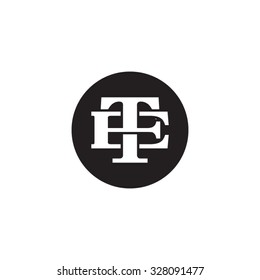 letter E and T monogram circle logo