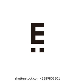Letter E and T squares geometric symbol simple logo vector