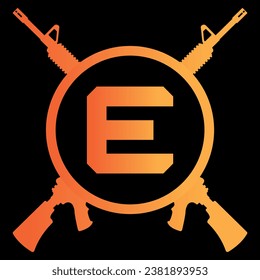 letter e tactical logo design