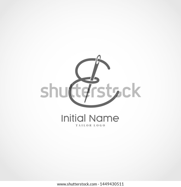 Letter E Tailor Logo Needle Thread Stock Vector (Royalty Free) 1449430511