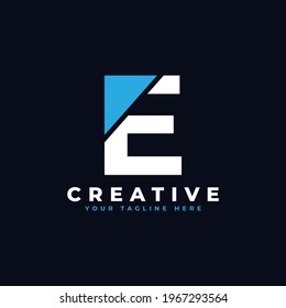 Letter E Tech Logo. Design Vector Illustration Modern Monogram Icon.