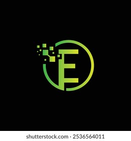 letter E tech logo design template, E tech logo, E technology vector