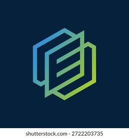 letter E tech modern concept logo design vector template