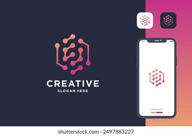 letter e for technology business brand inspiration