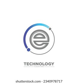 Letter E Technology Business Logo Template