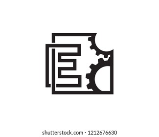 Letter E Technology Logo Template Design Vector, Emblem, Concept Design, Creative Symbol, Icon