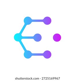 Diseño moderno del logotipo de la tecnología de la letra E