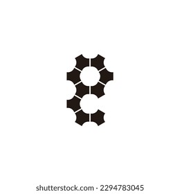 Letter e technology, unique geometric symbol simple logo vector