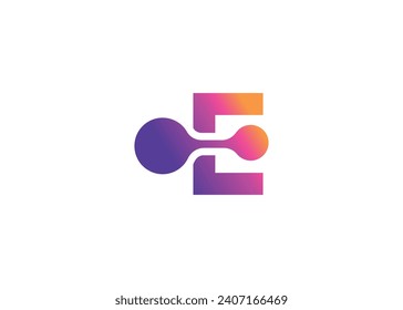 Letter E Technology vector monogram logo design template. Letter E molecule, Science and Bio technology Vector logo