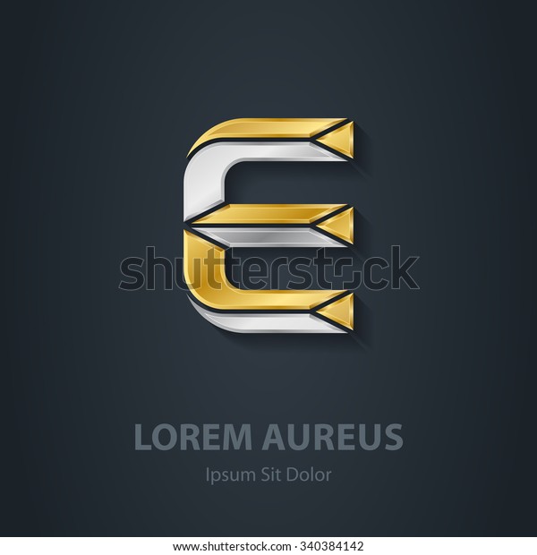 Letter E Template Company Logo 3d Stock Vector Royalty Free