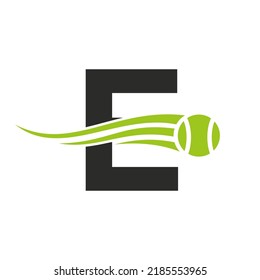 Letter E Tennis Club Logo Design Template. Tennis Sport Academy, Club Logo