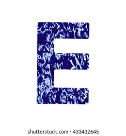 Letter E with  texture. Alphabet  letterhead.
 Letter E.