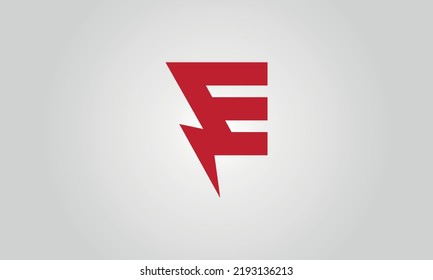 letter E thunder logo design vector illustration.