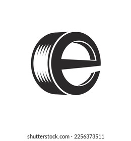 letter e tire logo and symbols