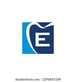 Letter E And Tooth Logo Icon 003