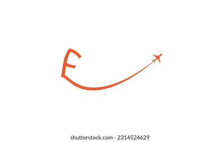 Letter E tour and travel logo design vector