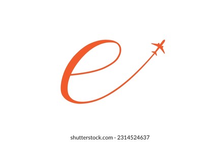 Letter E tour and travel logo design vector