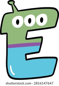 Letter E Toy Alien Character Design